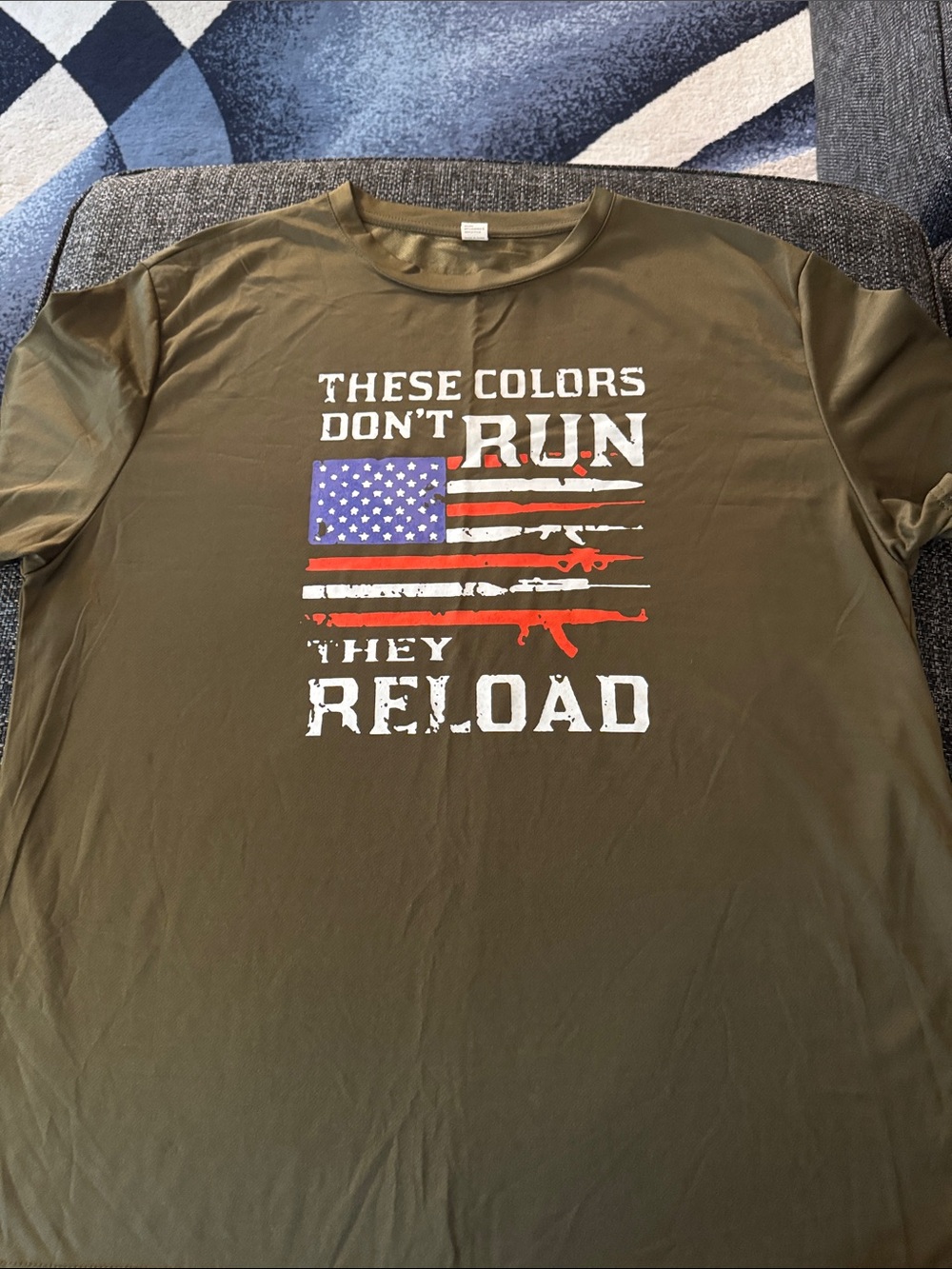 Men's Olive Graphic Tee - 'These Colors Don't Run'